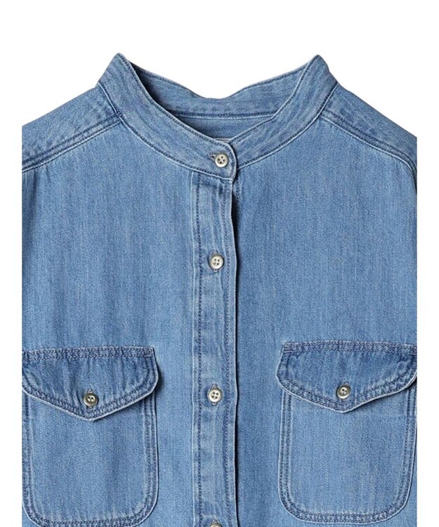 AMERICAN HOLIC デニムＷポケットＡラインワンピース Light Indigo