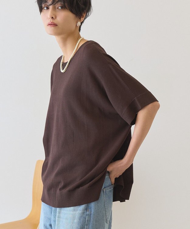 AMERICAN HOLIC 【前後2WAY】ポンチョニット Brown