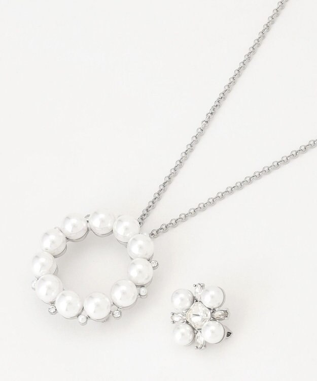 TOCCA PEARL BIJOUX SET BROOCHNECKLACE 3WAYブローチネックレス シルバー系