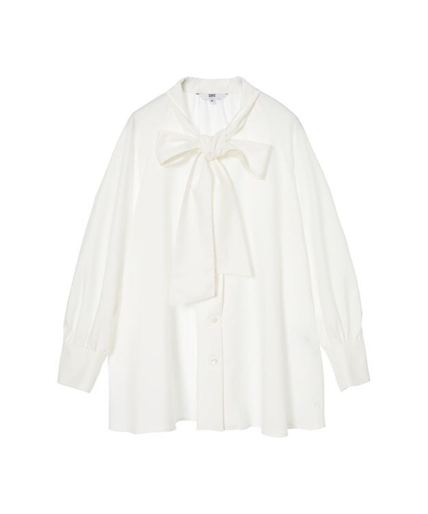DAKS ボウタイカラーオーバーサイズブラウス ホワイト