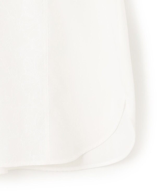 23区 L 【洗える】エンブロイダリー コンビ ブラウス ホワイト系