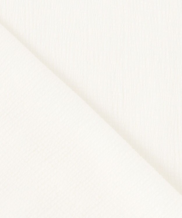 自由区 L 【カタログ掲載・洗える】リネンサッカーコンビブロッキング カットソー オフホワイト