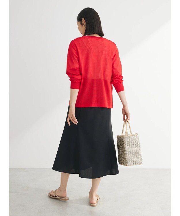 Green Parks 推しニット　クルーネックカーディガン Red