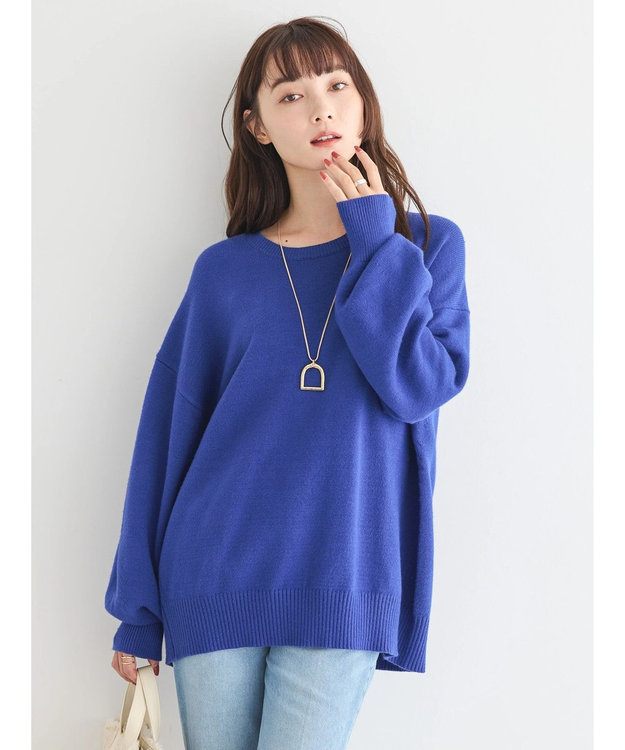 AMERICAN HOLIC バイパチ袖ボリュームニットプルオーバー　 Blue