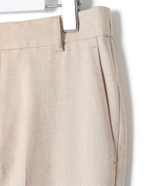 23区 L 【セットアップ対応/防シワ性/洗える】アイアスマットストレッチ テーパード パンツ ベージュ系