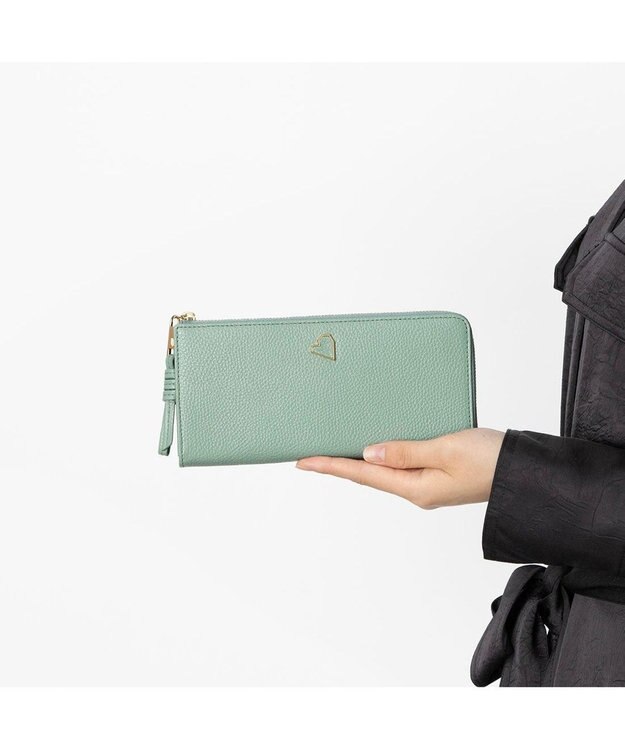 LANVIN en Bleu アーリ Lファスナー長財布 グレイッシュブルー