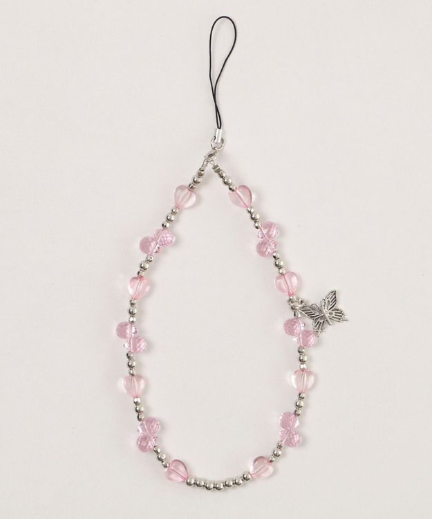 WEGO ビーズストラップキーホルダーJ ライトパープル