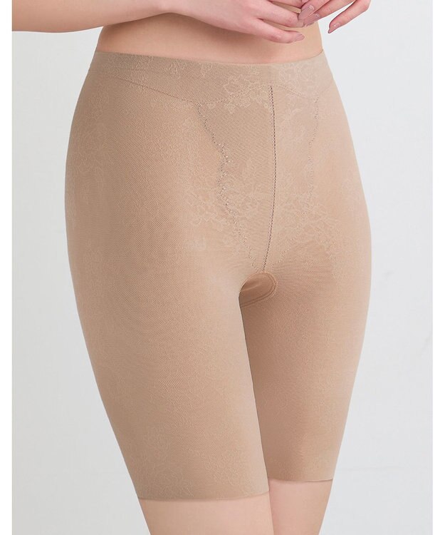 WACOAL ガードル ロング丈 【EverChic】 綿混メッシュ生地(本体) 通気性(本体) ほどよくおなか押さえ フリーカッティング仕様(裾) レディース GRC430 /ワコール カラシ