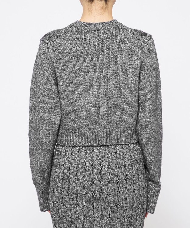 uncrave グロッシー ニット カーディガン（uncrave WHITE） メタルブラック