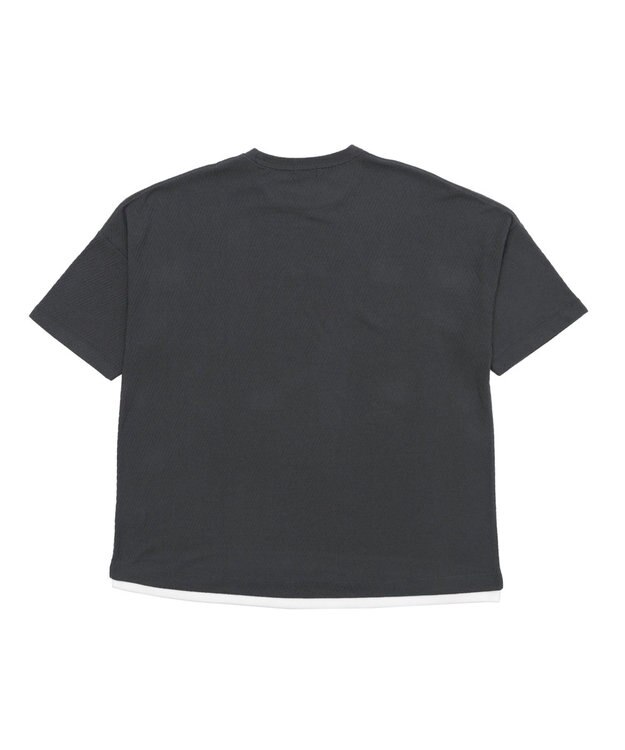 WEGO フクレジャガードフェイクレイヤードT（SS） ブラック中濃色