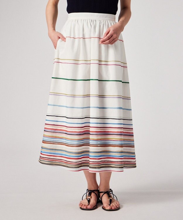 Paul Smith Cairo Stripe Chalk プリント スカート