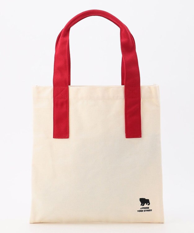 J.PRESS YORK STREET 【UNISEX】マルチカラーキャンバス トートバック アイボリー系1