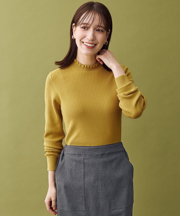 ANY L 【6色展開】フリルネックニット マスタード