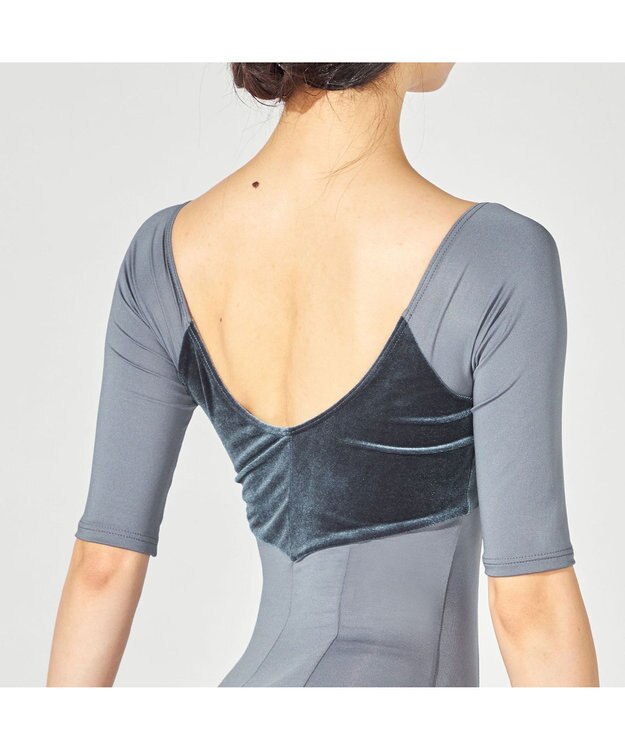 Chacott 5分袖レオタード アッシュグレー