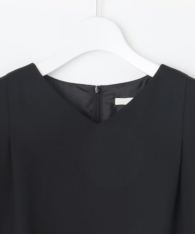 自由区 L 【17号サイズまで展開】フラワーレースダブルクロス ワンピース ブラック