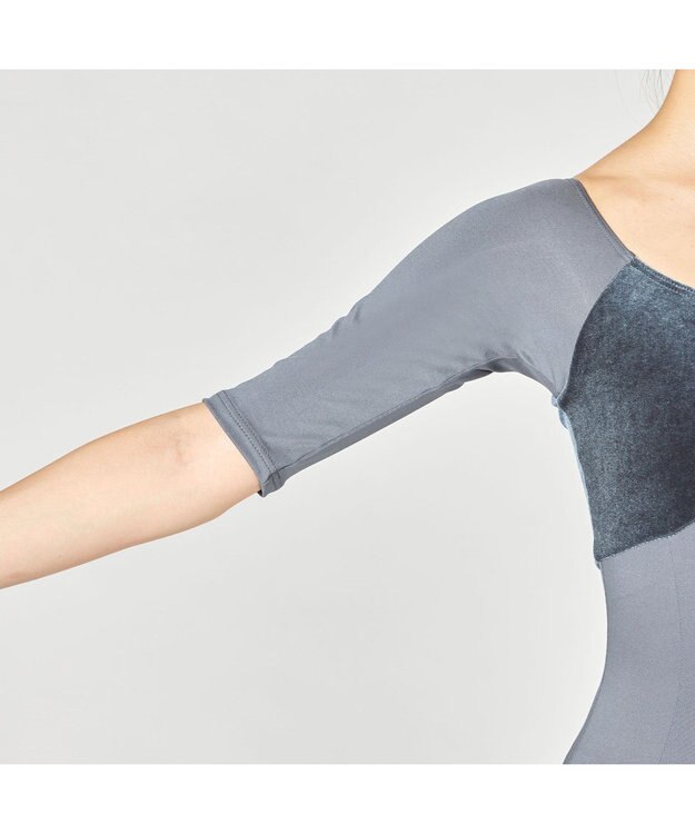 Chacott 5分袖レオタード アッシュグレー