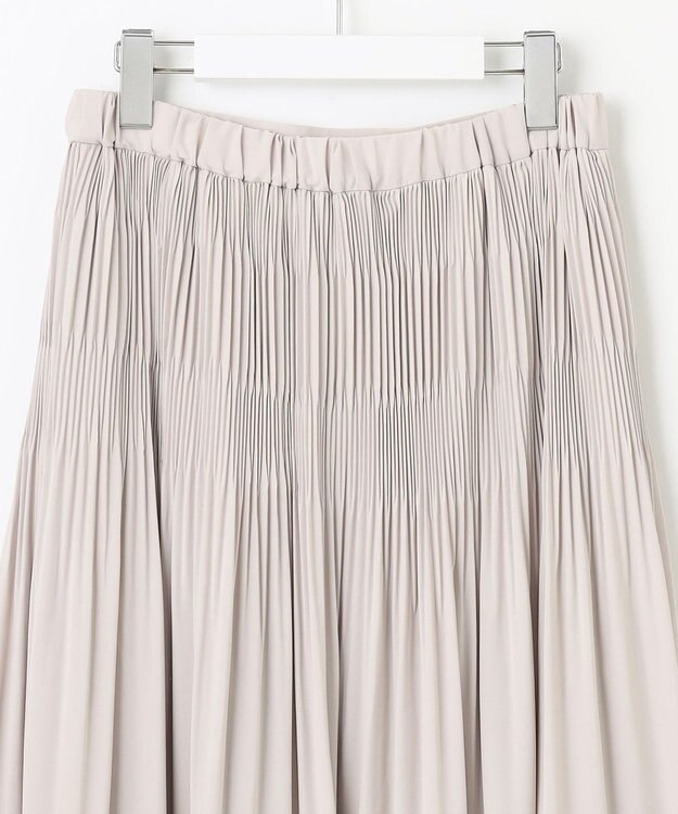 自由区 S 【セットアップ対応・洗える】ライトサテンプリーツ スカート ライトグレー系