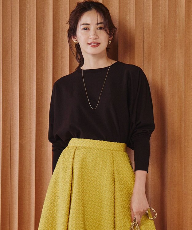 23区 【洗える/ご好評につきカラー追加】ヴィスコースストレッチ ドルマン ニット ダークブラウン系