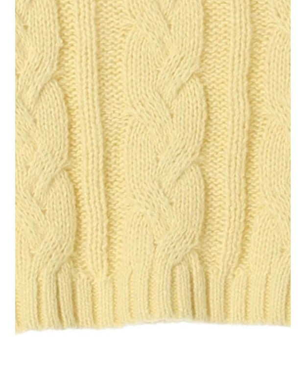 Green Parks ショート丈ケーブルニットプルオーバー Yellow
