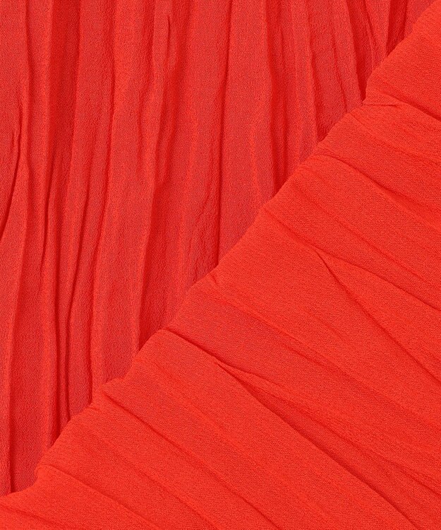 自由区 S 【洗える】ジョーゼットプリーツコンビ カットソー グラムレッド