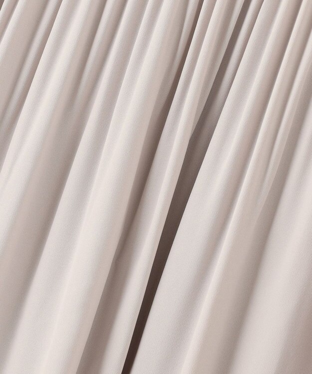 自由区 S 【セットアップ対応・洗える】ライトサテンプリーツ スカート ライトグレー系