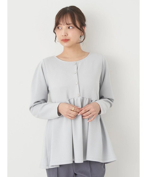 earth music&ecology ペプラムカットプルオーバー Sax