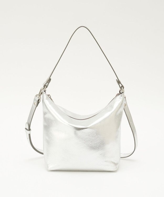 russet ソフトレザーシンプルショルダーバッグ【silver】(CE-1462) Silver