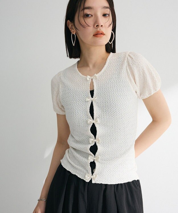 Green Parks ・ｓｗｉｎｇ　ｂｙ　フロントリボンプルオーバー Ivory