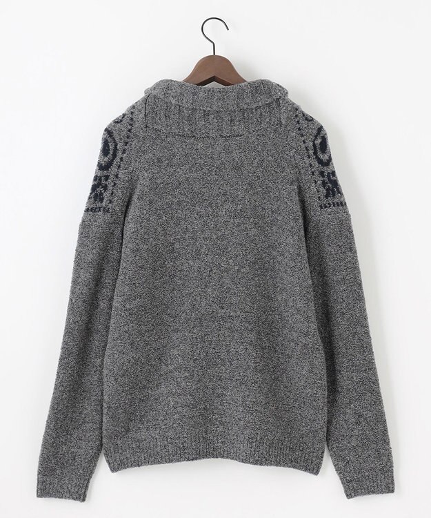 JOSEPH ABBOUD 【インポート素材/ソフトな肌触り/軽量】MOUSSE ペーズリー柄ショール カーディガン グレー系7