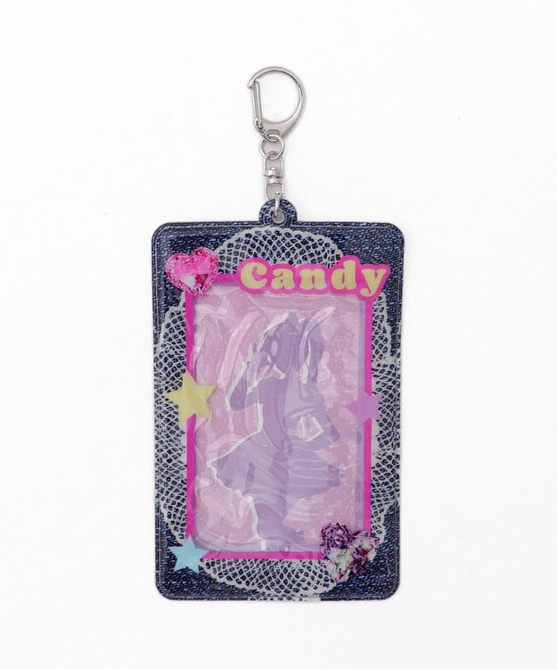 WEGO 【痛バ＆推し活グッズ】デニムグラフィックカードホルダーキーホルダー 柄1