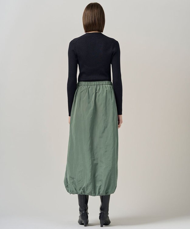 ICB L エステルメモリータフタ バルーンスカート スモークグリーン系