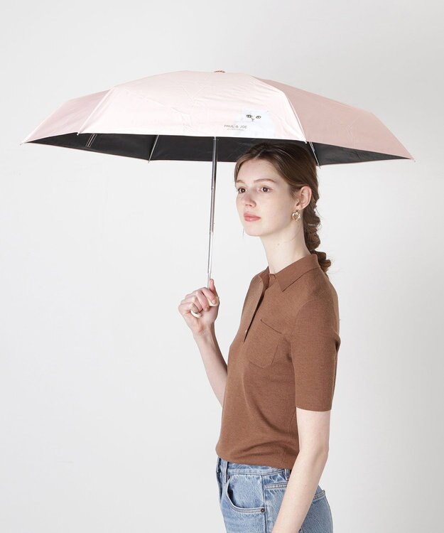 MOONBAT 【 遮光率100％/遮熱/UV/コンパクト】PAUL&JOE ACCESSOIRES(ポール&ジョー) 晴雨兼用日傘  ジプシー カットワーク 5段折りたたみ傘 ペールオレンジ