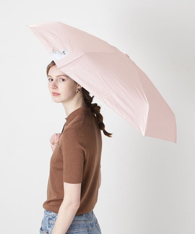 MOONBAT 【 遮光率100％/遮熱/UV/コンパクト】PAUL&JOE ACCESSOIRES(ポール&ジョー) 晴雨兼用日傘  ジプシー カットワーク 5段折りたたみ傘 ペールオレンジ