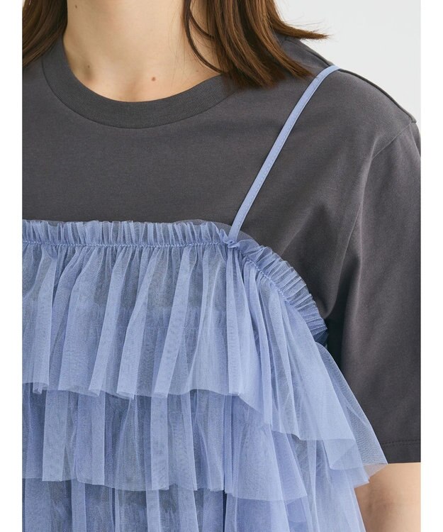 Green Parks ・ＥＬＥＮＣＡＲＥ　ＤＵＥ　２ｗａｙラメチュールフリルキャミ Blue