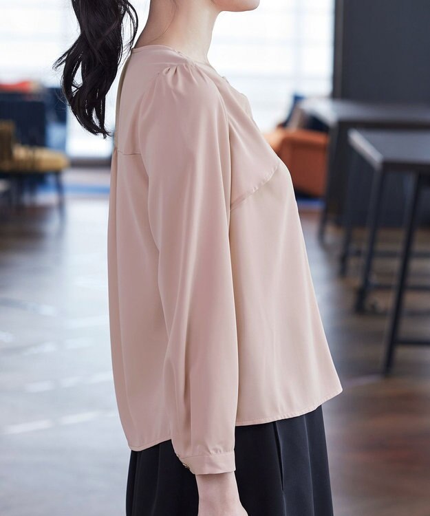 Tiaclasse L リボン風ブラウス ピンク