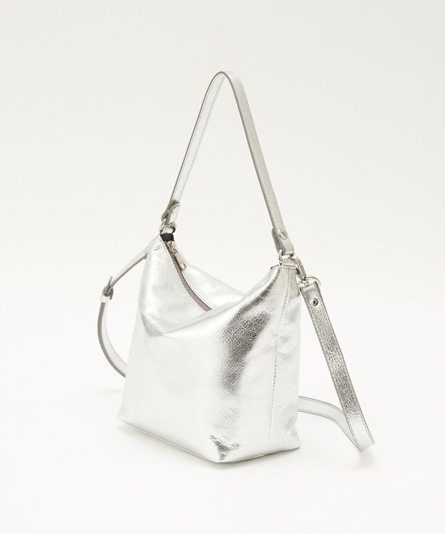 russet ソフトレザーシンプルショルダーバッグ【silver】(CE-1462) Silver