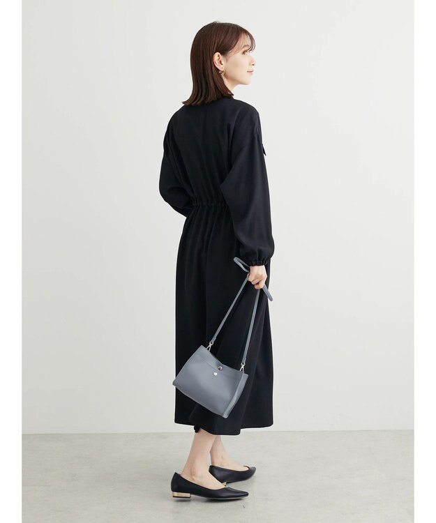 Green Parks ・ＥＬＥＮＣＡＲＥ　ＤＵＥ　イロイロ釦ドロストワンピース Black