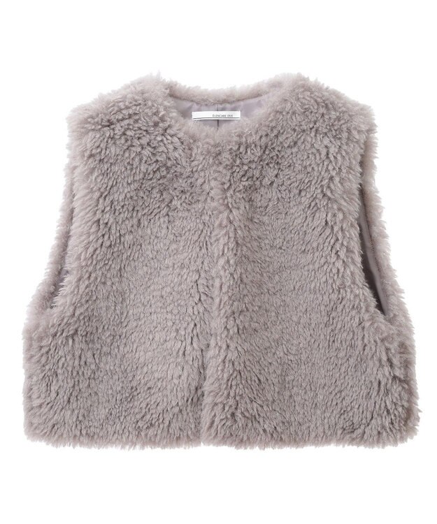 Green Parks ・ＥＬＥＮＣＡＲＥ　ＤＵＥ　シープファーショートベスト Gray Beige