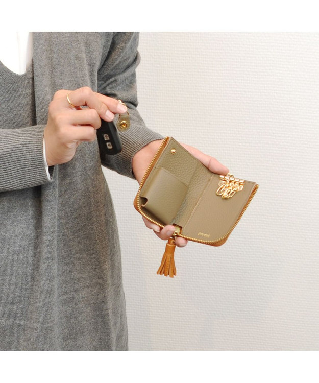 UNBILLION perche サスティナブルハラコタイプスマートキーケース キャメル