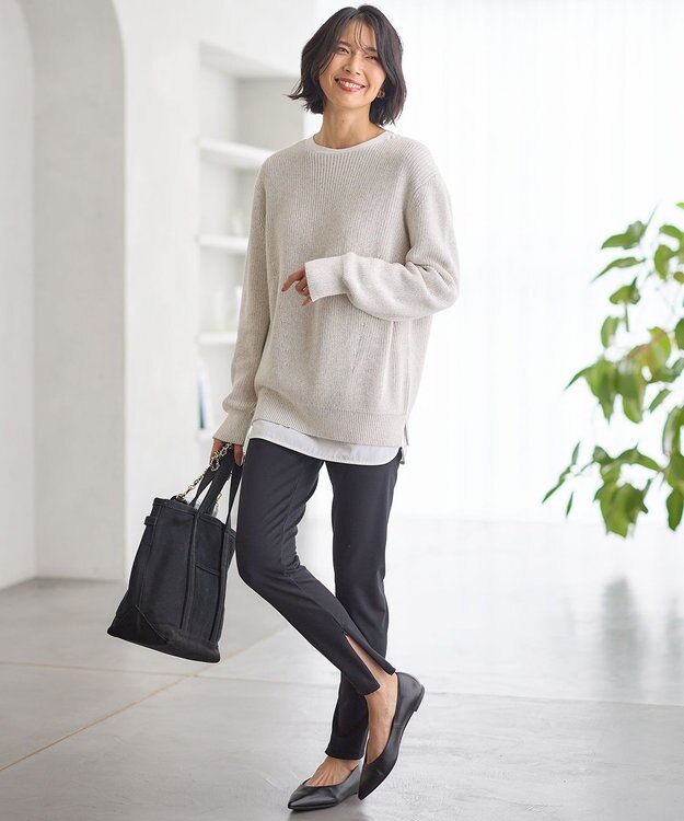 23区 【洗える】ストレッチポンチ レギンス ブラック系