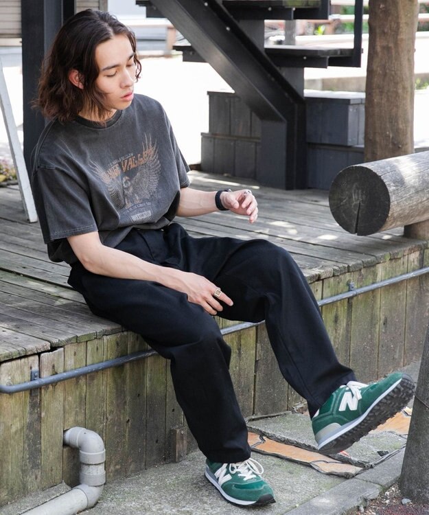 WEGO 【ユニセックス着用ITEM/手洗い可】バギーパンツ ブラック