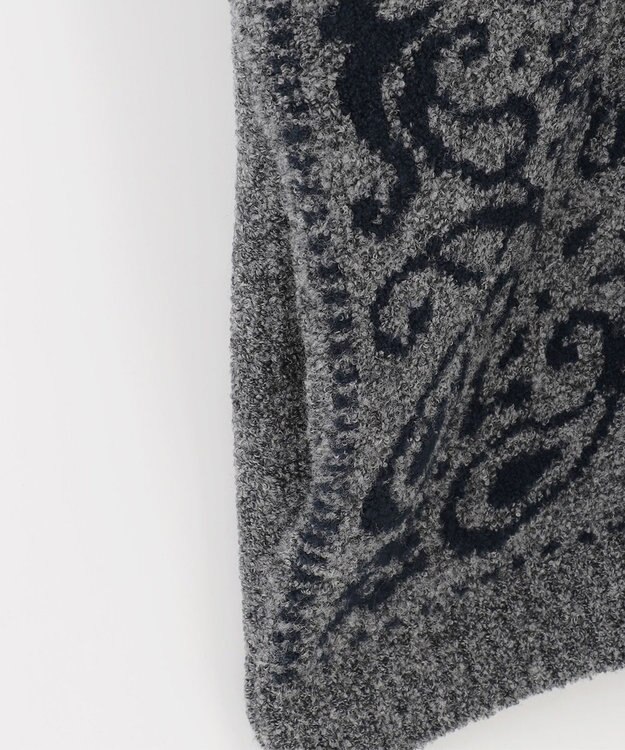 JOSEPH ABBOUD 【インポート素材/ソフトな肌触り/軽量】MOUSSE ペーズリー柄ショール カーディガン グレー系7