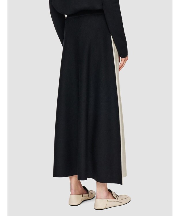 JOSEPH 【洗える】バイカラー　Aラインスカート Quail/Black