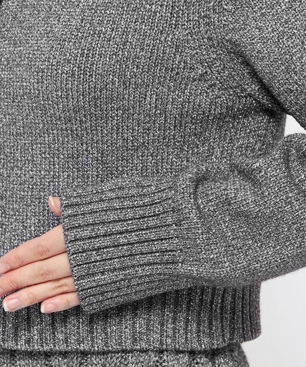 uncrave グロッシー ニット カーディガン（uncrave WHITE） メタルブラック