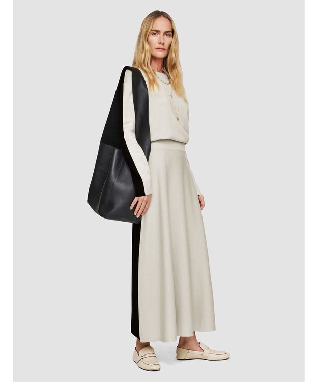 JOSEPH 【洗える】バイカラー　Aラインスカート Quail/Black