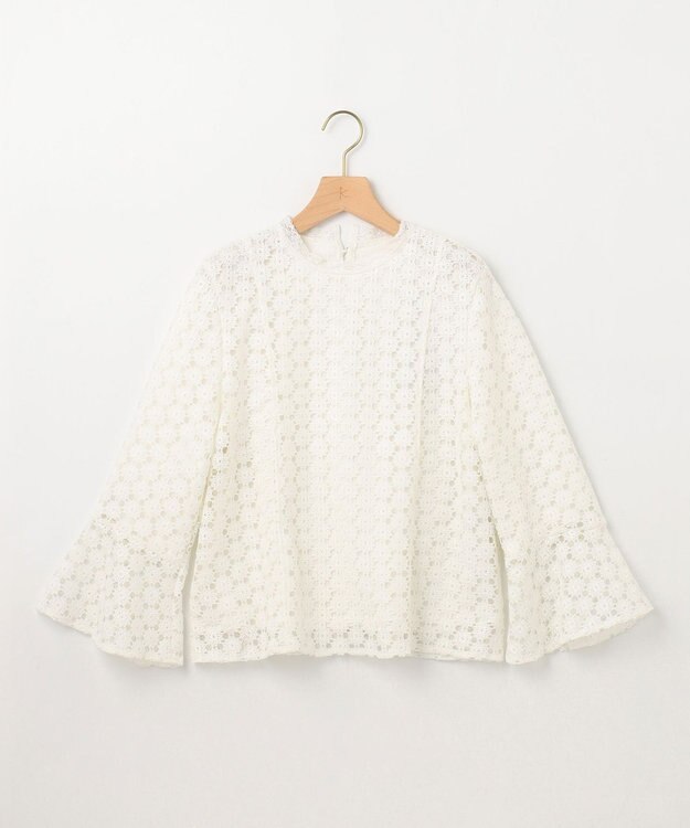 組曲 【WEB限定】フラワーレース 袖フレアトップス アイボリー系