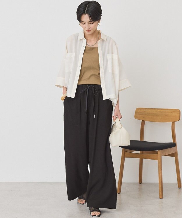 AMERICAN HOLIC 【先行予約】【WEB限定】Wポケットシアー半袖シャツ Ivory
