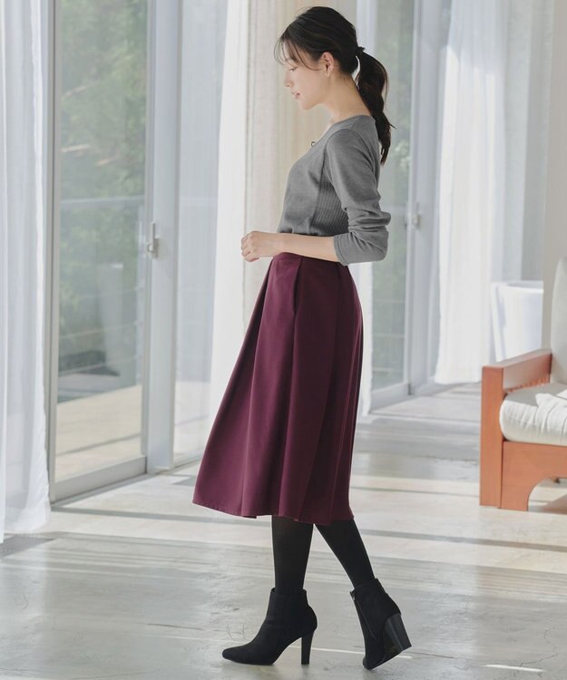 Tiaclasse 【洗える】カシミヤ混ニットチュニック グレー