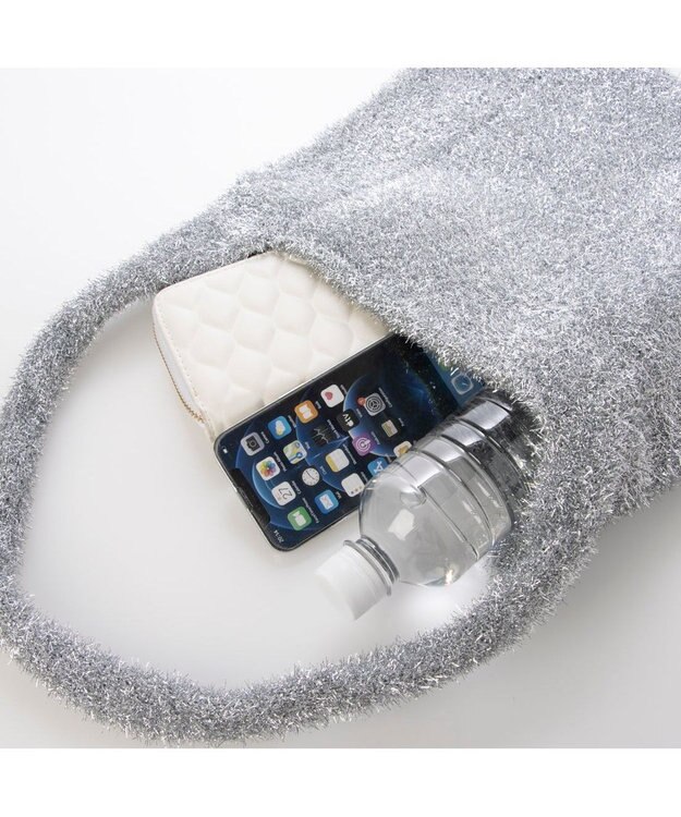 UNBILLION カシュカシュ cachecache / シャギーラメワンハンドルトートバッグ シルバー