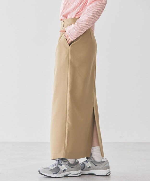 AMERICAN HOLIC イージーケアスリットタイトスカート Camel